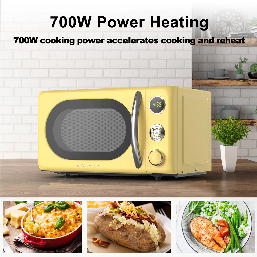 Galanz 0.7 Cu ft Retro Countertop Microwave Oven, 700W, Blue L502