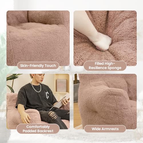 Bean Bag Chair with Filler, Tufted Soft Stuffed, Black B61630