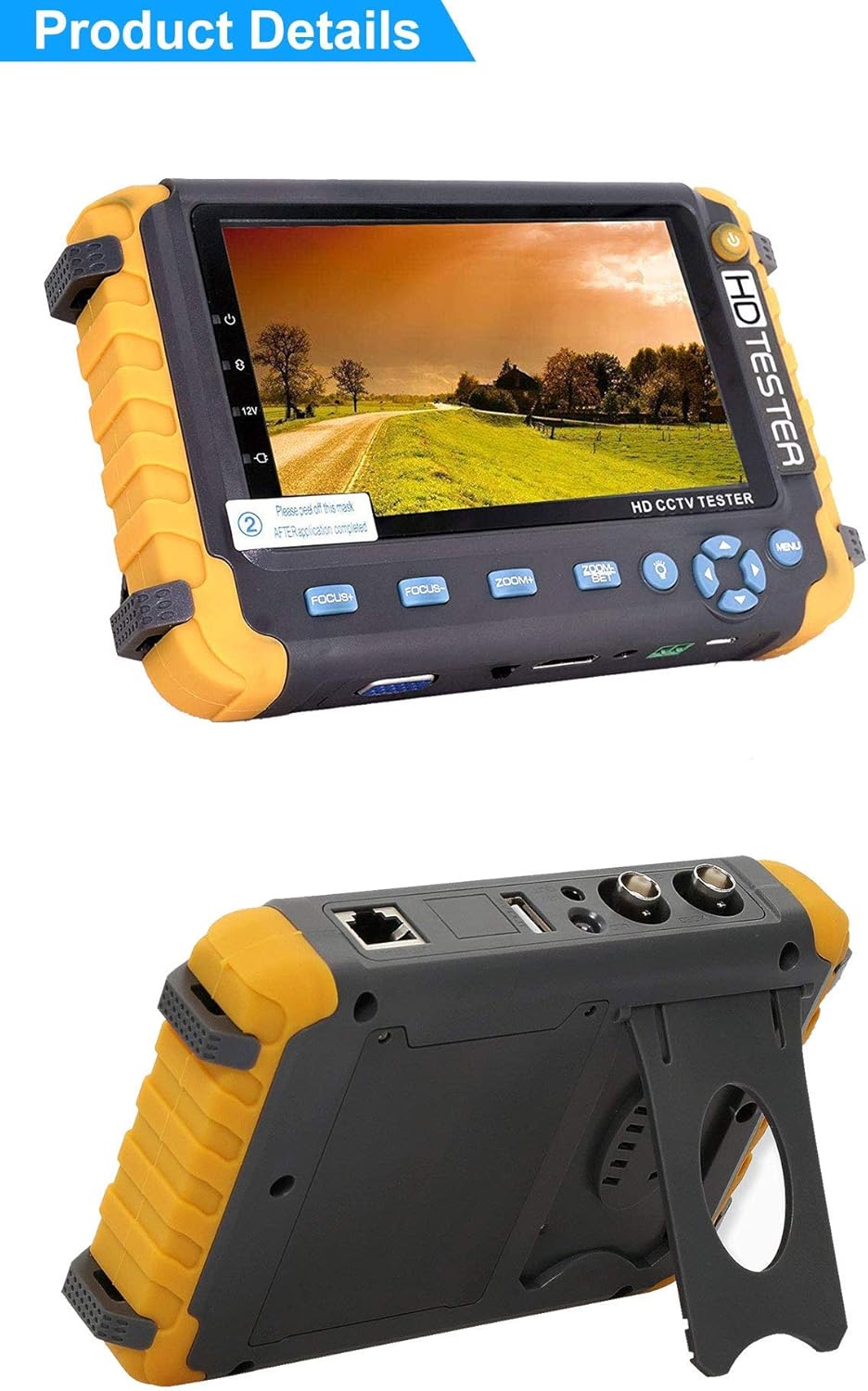 5 Inch 4 in 1 CCTV Monitor Tester with Coaxial and PTZ Cable Test W6282