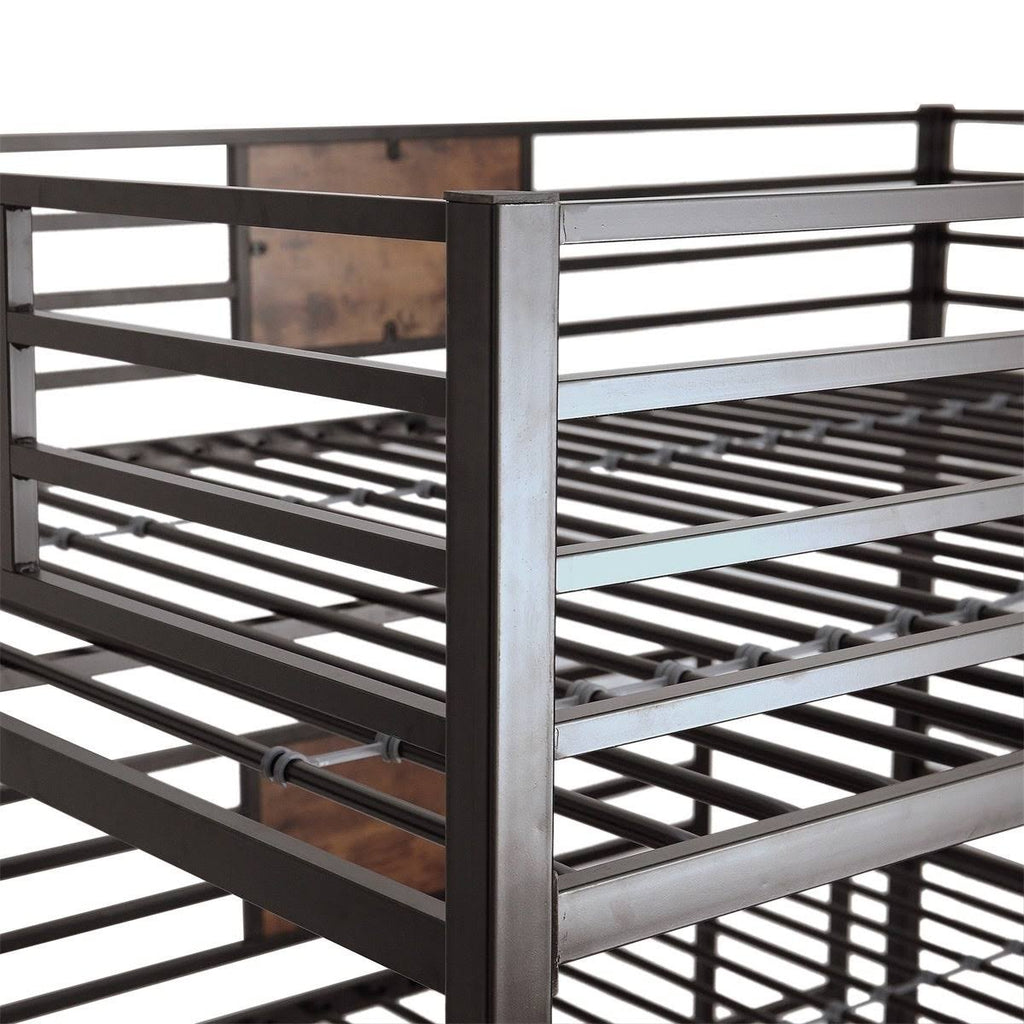 Merax Full Over Full Over Full Triple Bed, Divided into Three Separate Beds - White G131132