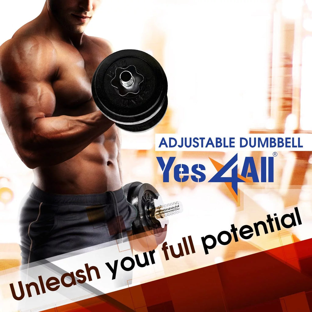 Yes4All 200 lbs Adjustable Dumbbell Set, Cast Iron Pair D6439
