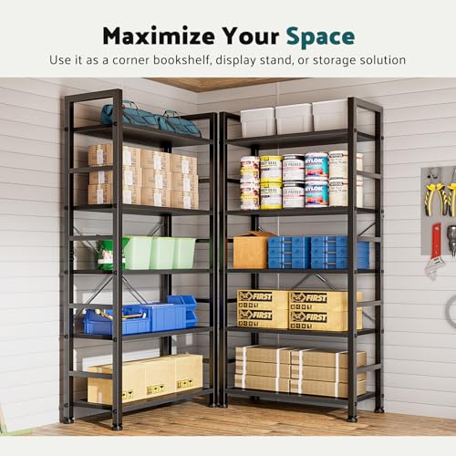 5 Tier Tall Bookcase Bookshelf Organizer Storage Unit Rustic Brown G866