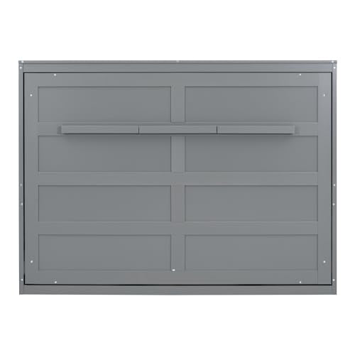 Harper & Bright Designs Queen Murphy Bed with Storage Shelves and LED Lights, Gray D9429