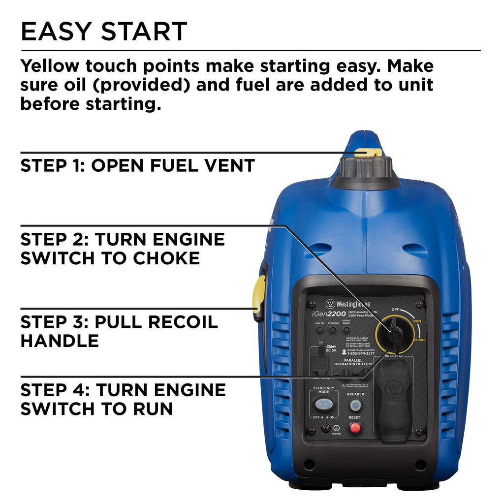 Westinghouse 2200 Peak Watt Portable Inverter Generator U92172