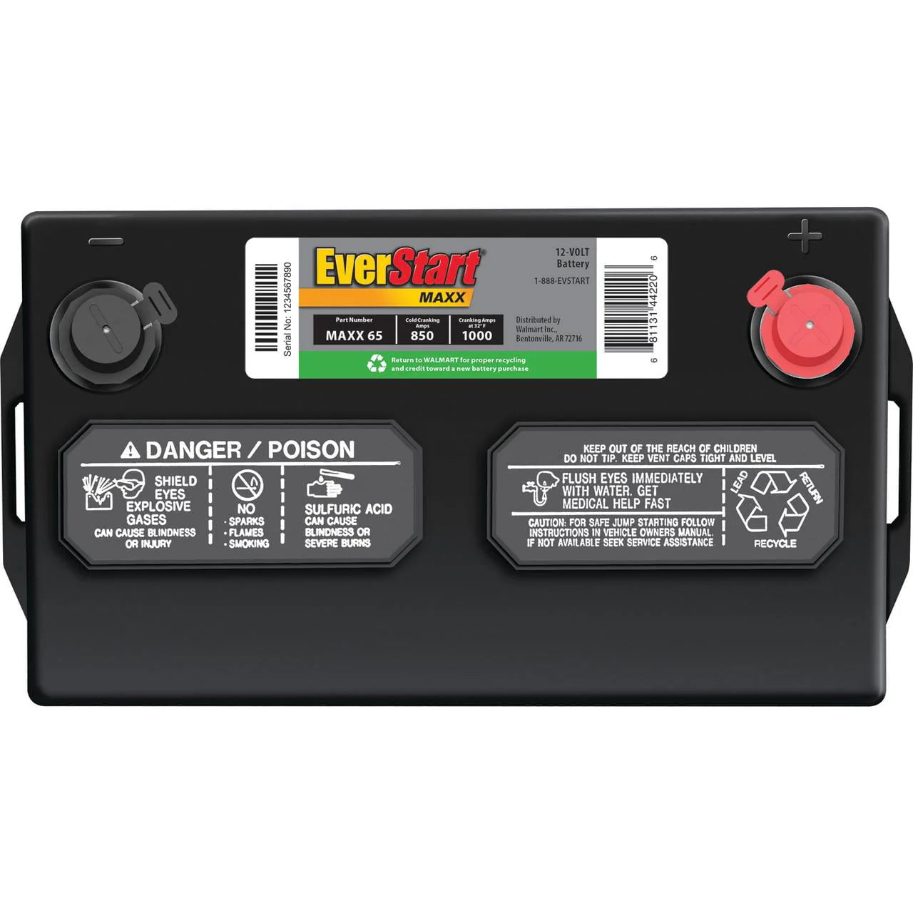 EverStart Maxx Lead Acid Automotive Battery Group Size 65 12V 850 CCA K7887