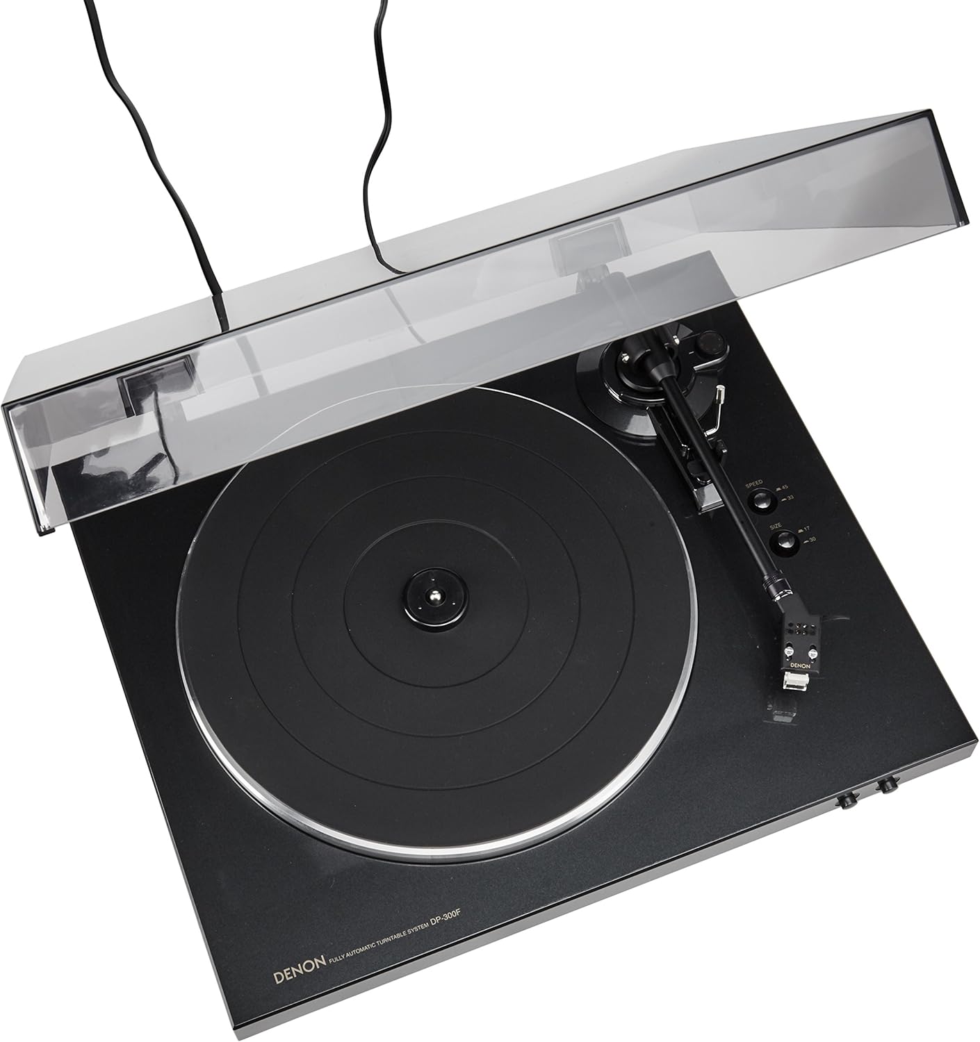 Denon DP-300F Fully Automatic Analog Turntable with Built-in Phono Equalizer | Unique Tonearm Design | Hologram Vibration Analysis | Slim Design