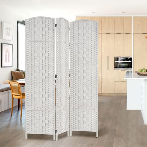 Rose Home Fashion 6 ft Tall Room Divider 4 Panel Folding Privacy Screen, Dark Coffee C8634