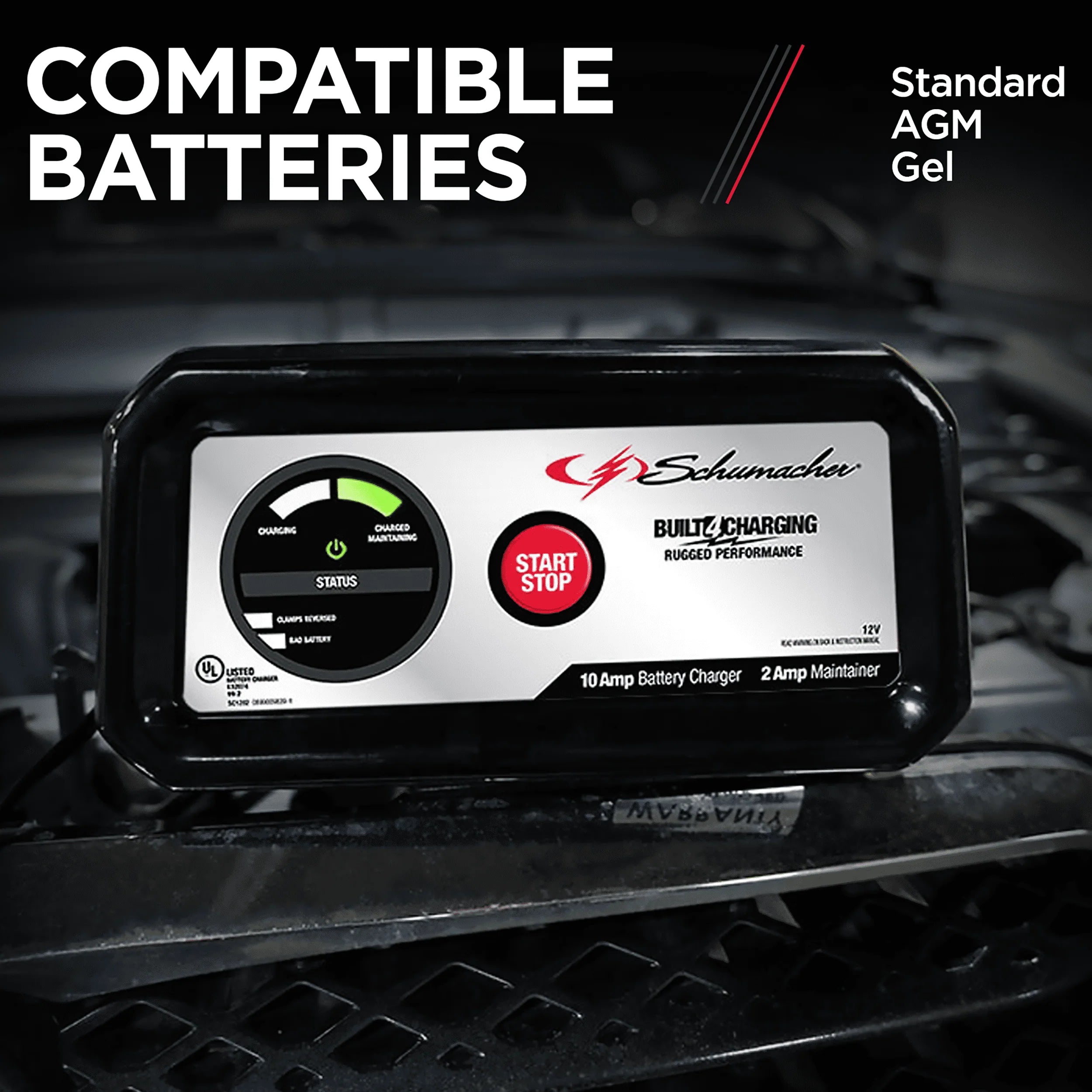 Schumacher SC1282 10-Amp 12V Automatic Battery Charger and Maintainer N185