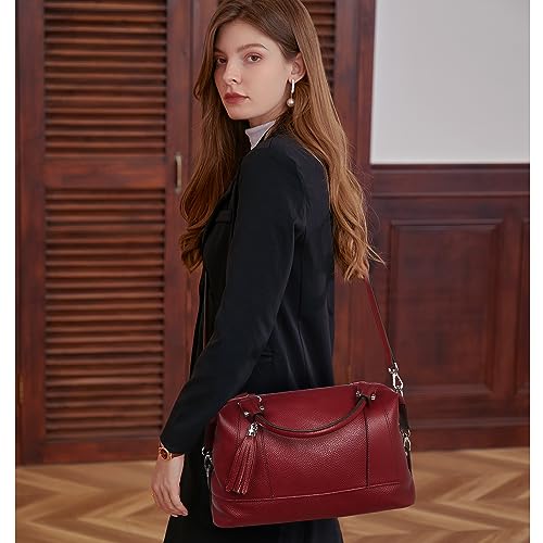 HESHE Women's Genuine Leather Crossbody Handbag F1819