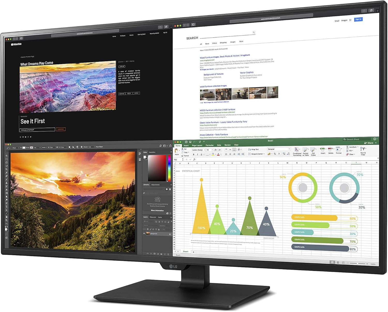 LG 43UN700-B 43 Inch UHD IPS Monitor with USB-C and HDR10 U7935