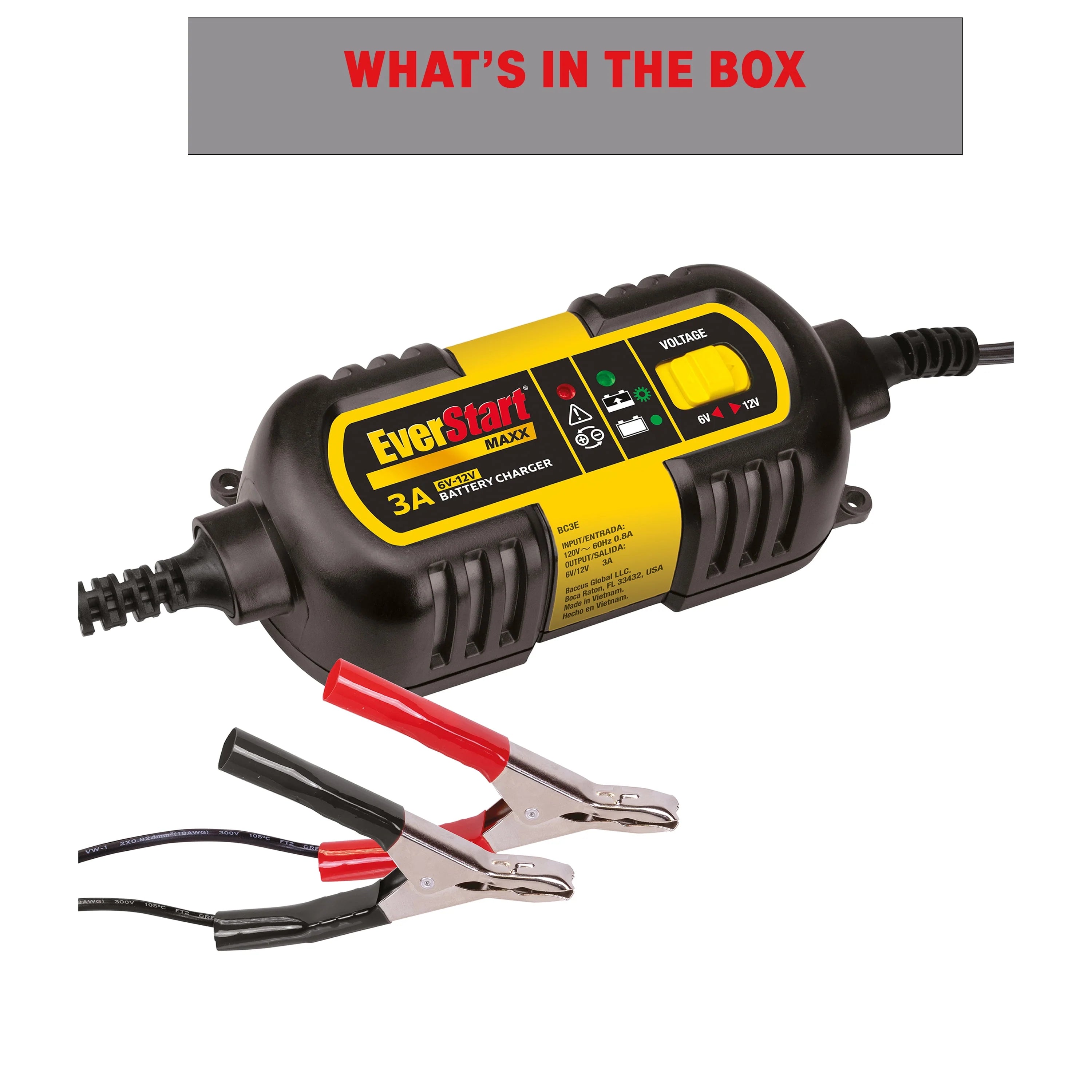 EverStart MAXX 3 Amp 6V/12V Automotive Battery Charger BC3E D404