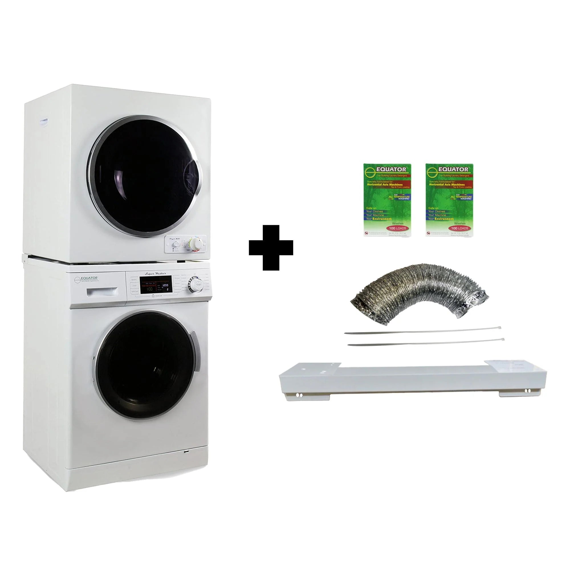 Equator  13lbs White Compact Washer 13lbs White Compact Dryer - Stackable Set