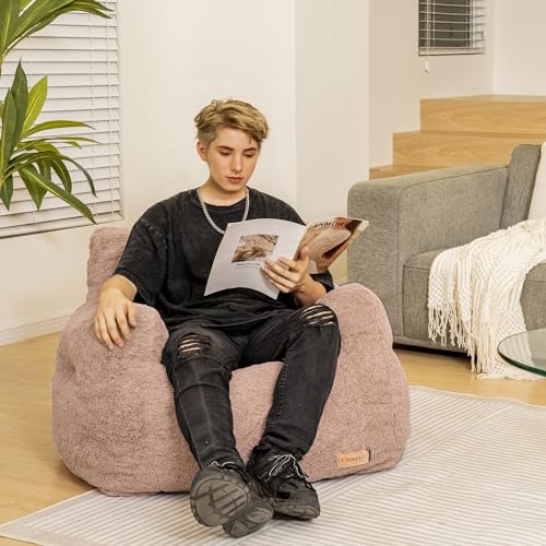 Bean Bag Chair with Filler, Tufted Soft Stuffed, Black B61630