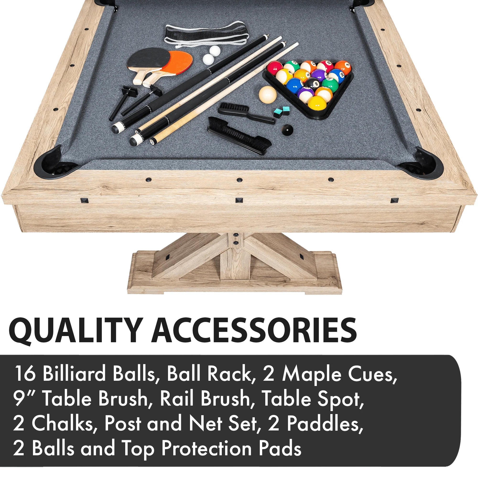 Freetime Fun Rockford 7-ft 3 in 1 Multi Game Pool Table with Dining and Table Tennis Tables F315982