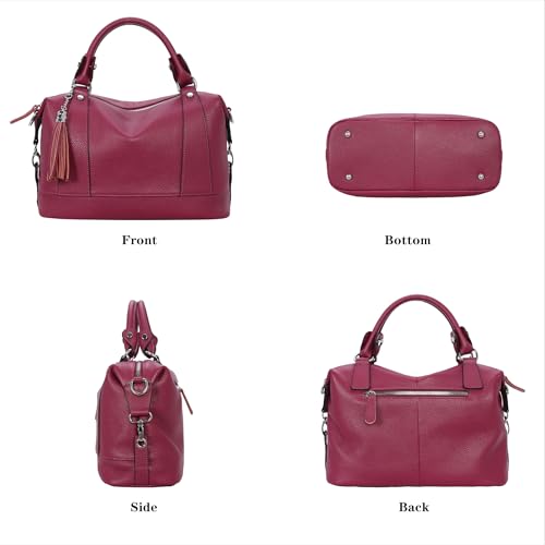 HESHE Women's Genuine Leather Crossbody Handbag F1819