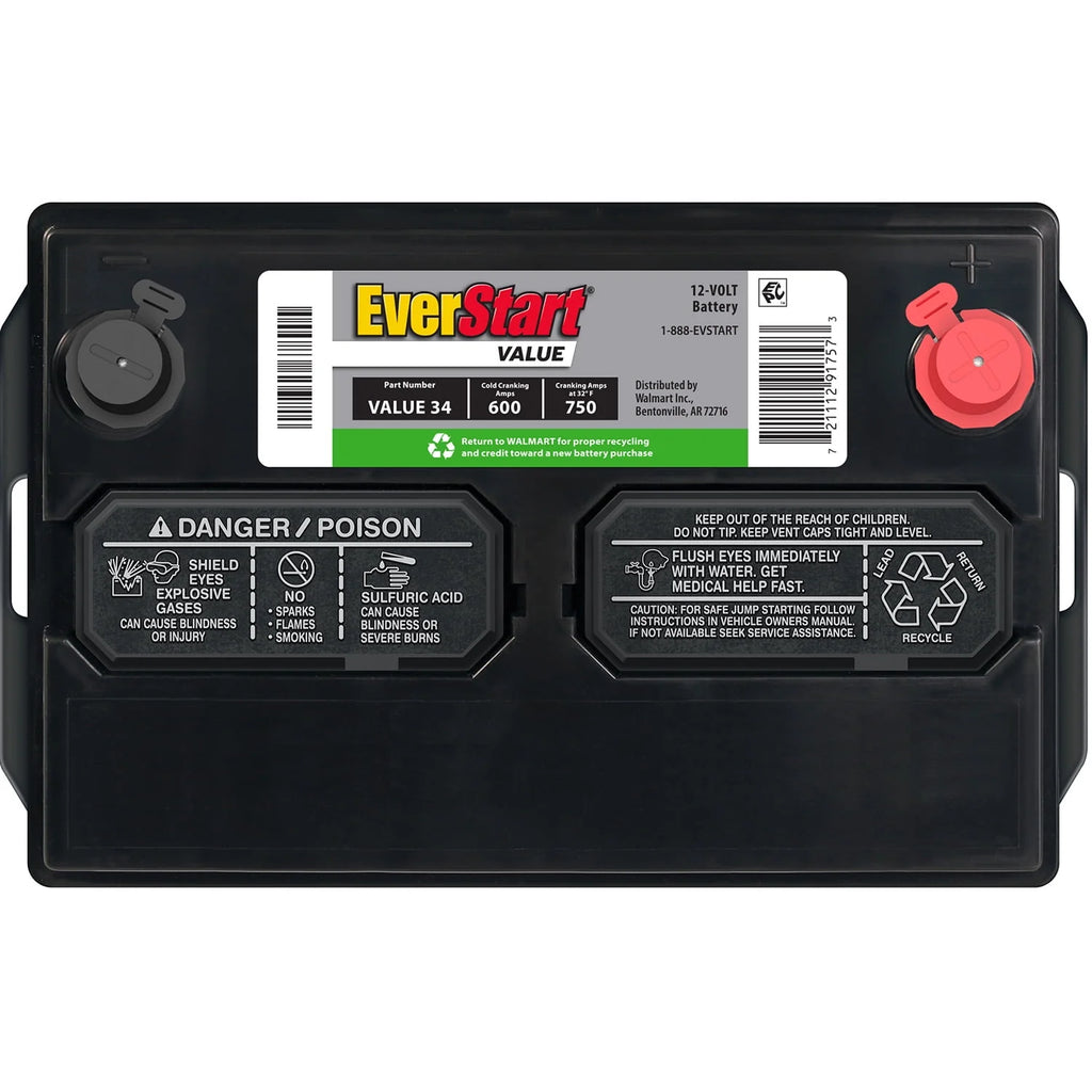 EverStart Value Lead Acid Automotive Battery Group Size 34 12V 600 CCA C840