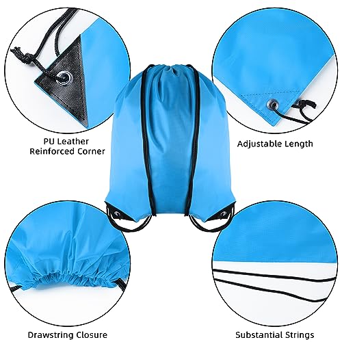 GoodtoU 40 Pack Drawstring Backpacks Waterproof Nylon Cinch Bags for School Gym N792