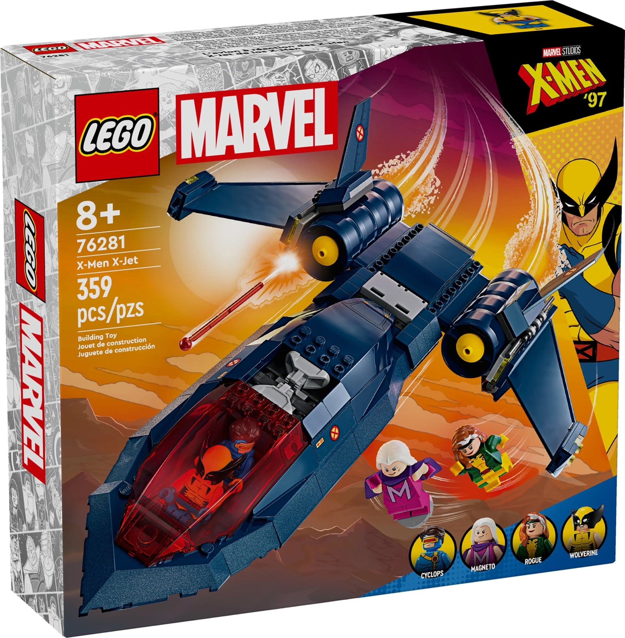 LEGO Marvel X-Men X-Jet Building Kit with 4 Minifigures, Ages 8+ C307222