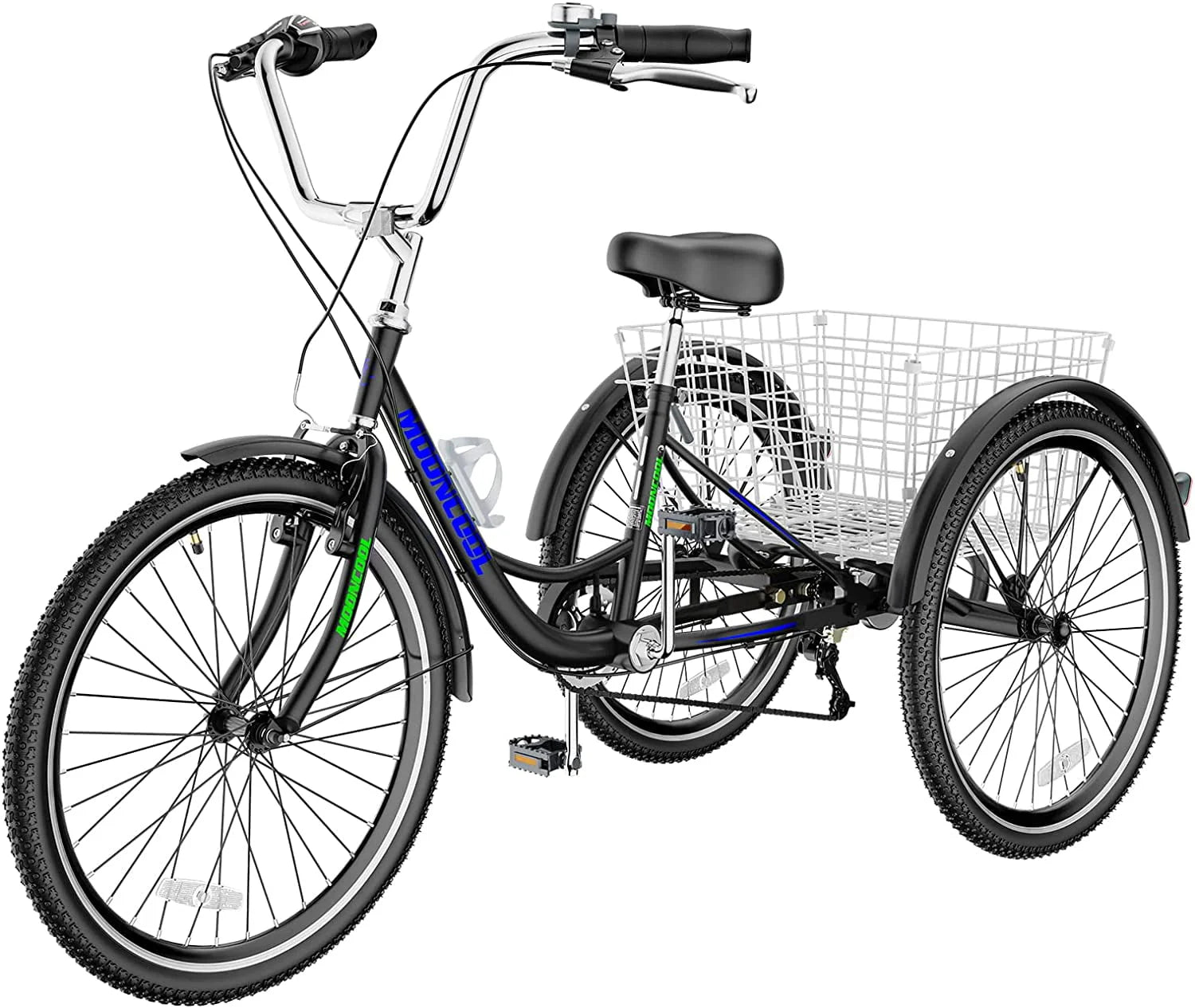 FICISOG 26 Adult Tricycle, 3 Wheel 7 Speed, 450lbs Capacity with Basket X547