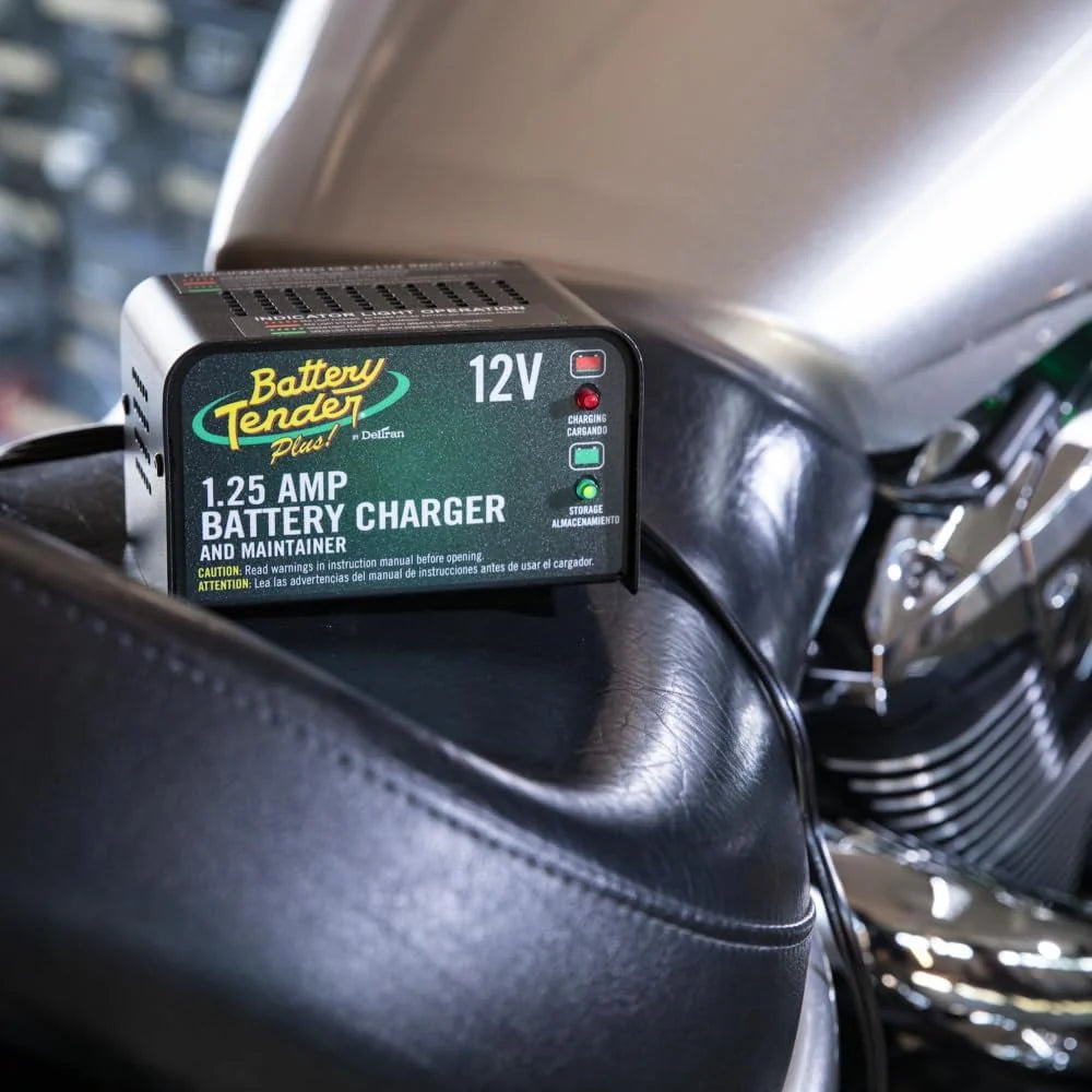 Battery Tender Plus 12V Battery Charger and Maintainer 1.25 Amp for Motorcycles, ATVs, UTVs G9853