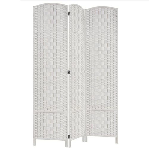 Rose Home Fashion 6 ft Tall Room Divider 4 Panel Folding Privacy Screen, Dark Coffee C8634