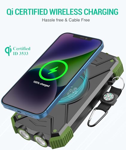 BLAVOR Solar Charger Power Bank 10,000mAh, Wireless, 20W USB-C S38060