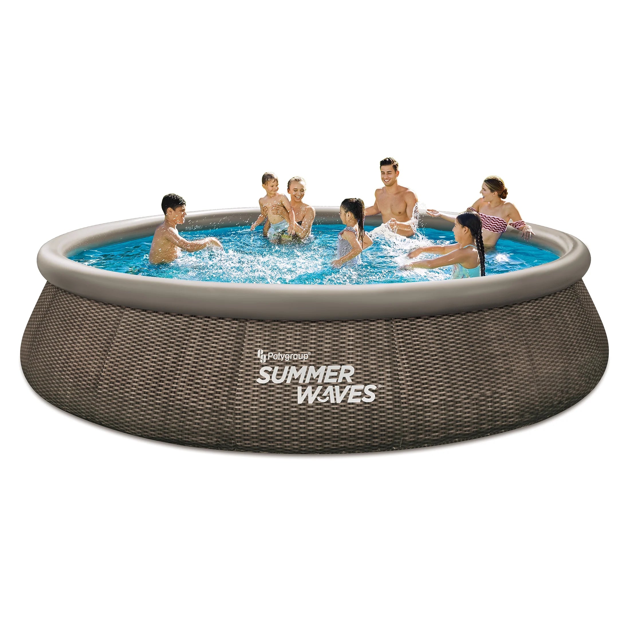 Summer Waves 15 ft Dark Double Rattan Quick Set Pool I1649