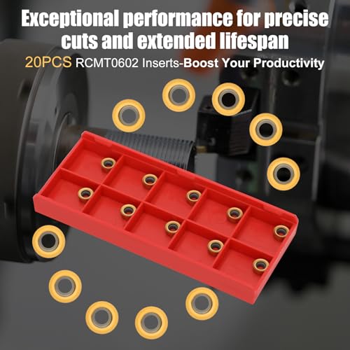 Indexable Lathe Turning Tool 21Pcs Kit 3/8'' 10mm Shank with Carbide Inserts Z5376