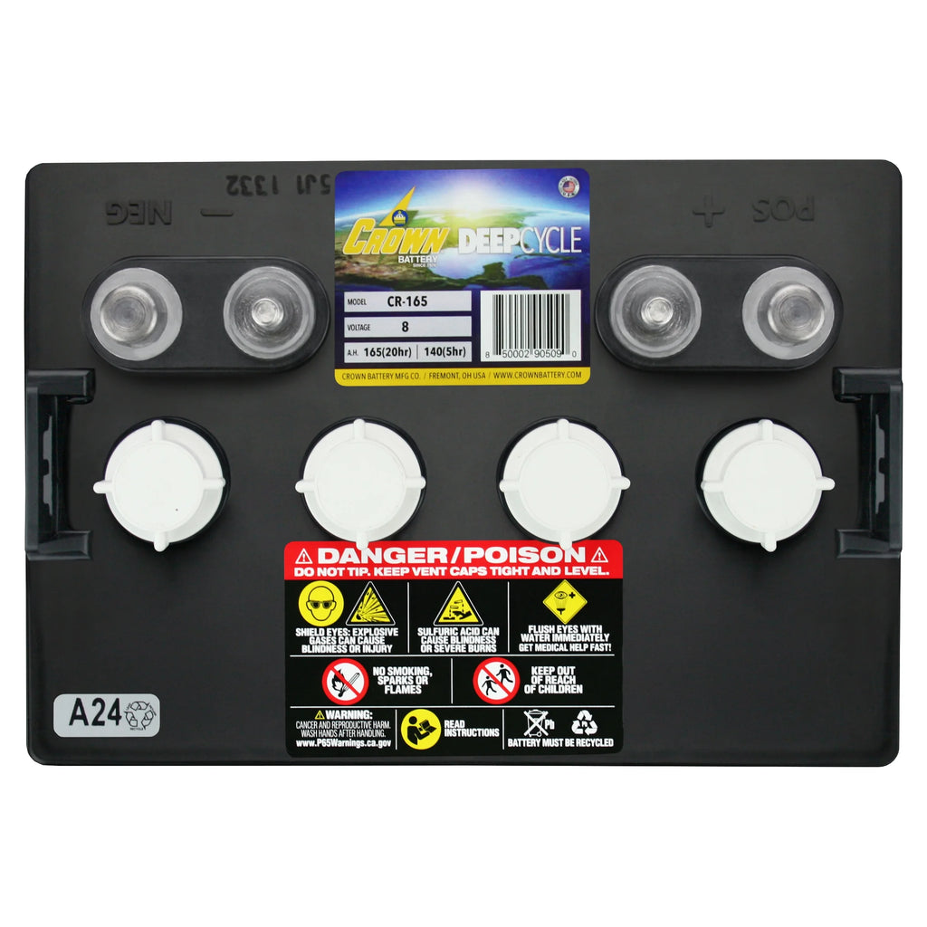 Crown CR-165 8V Deep-Cycle Flooded Battery M779