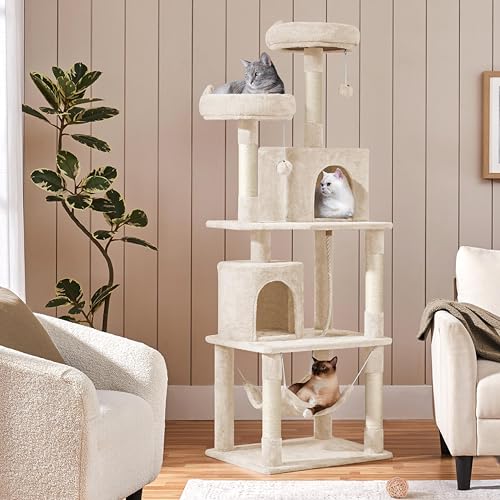 Yaheetech 62.5in Cat Tree with Platform & Hammock, Dark Gray L747397