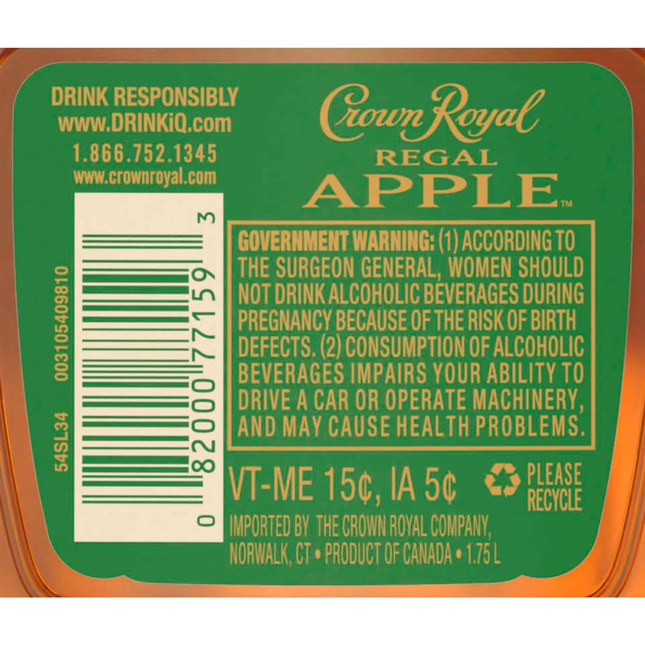 Crown Royal Regal Apple Flavored Whisky, 750 mL H4809