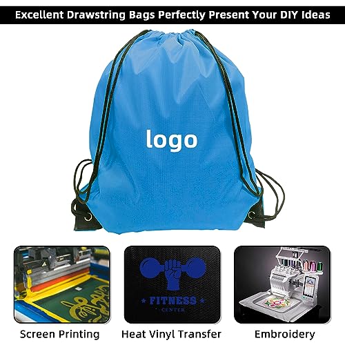 GoodtoU 40 Pack Drawstring Backpacks Waterproof Nylon Cinch Bags for School Gym N792