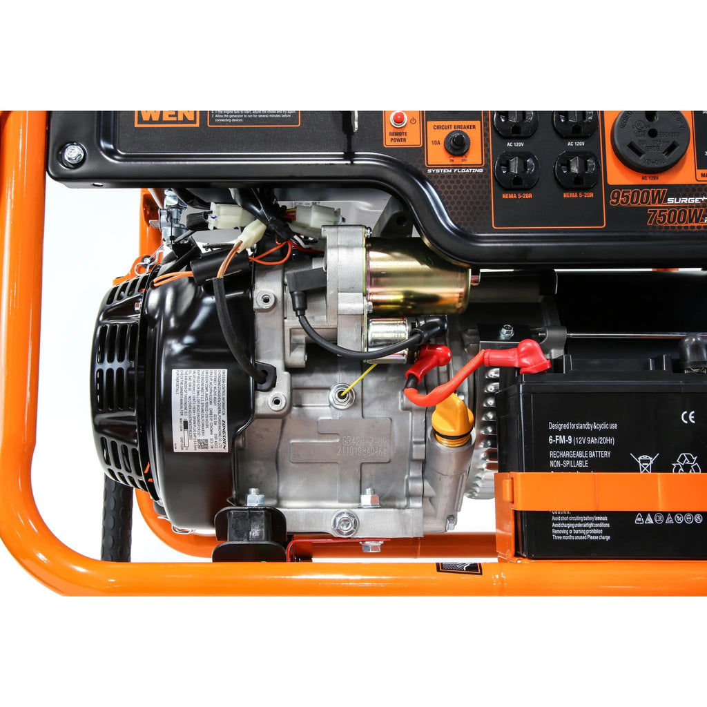 WEN 9500-Watt 420cc Portable Generator with Remote Electric Start M26225