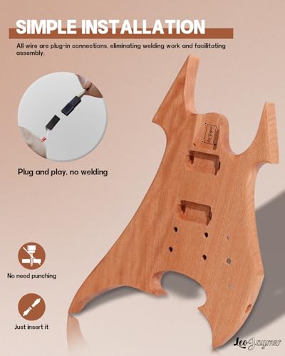 Leo Jaymz DIY Single Cut Electric Guitar Kit Mahogany Rosewood B148