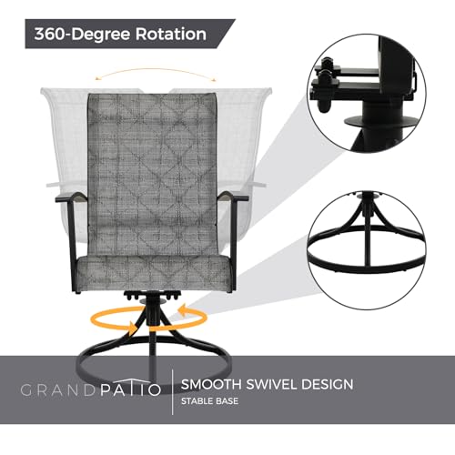 7-Piece Patio Dining Set for 6 with Swivel Chairs and Rectangular Table P2318