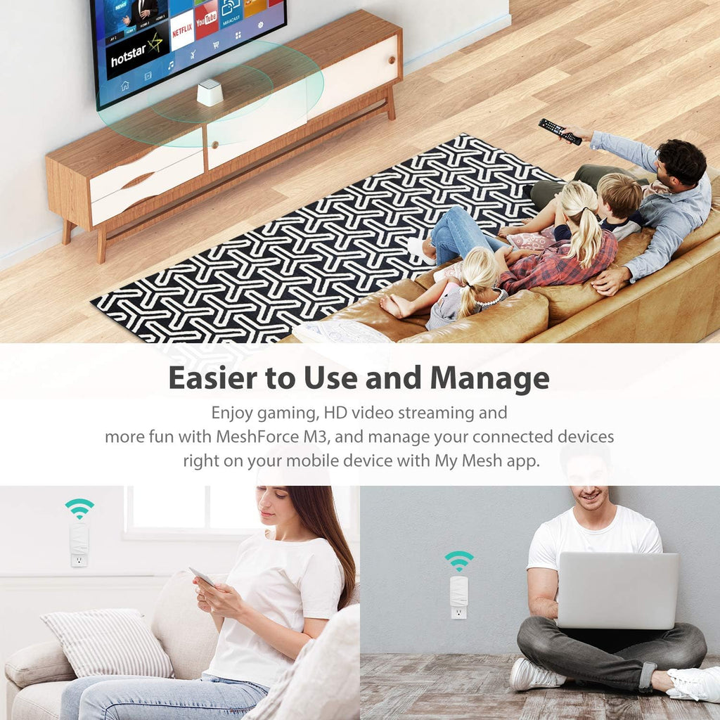 Meshforce M3 Mesh WiFi System, Whole Home Coverage, Parental Control D236