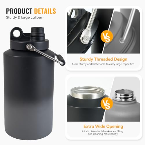 Kerilyn Insulated Gallon Jug 128oz Stainless Steel Double Vacuum Water Bottle M8713