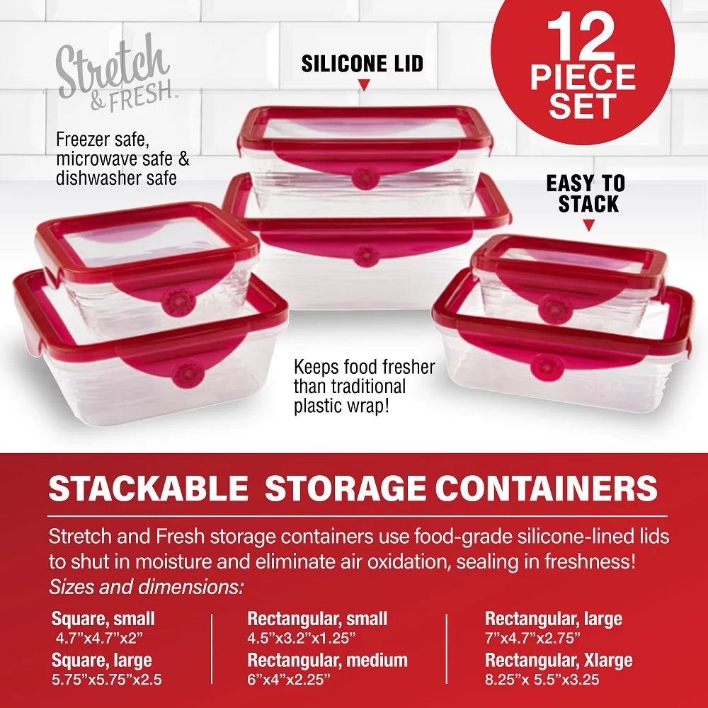 Gotham Steel 32 Pcs Cookware Set with Bakeware and Food Storage, Red B614356