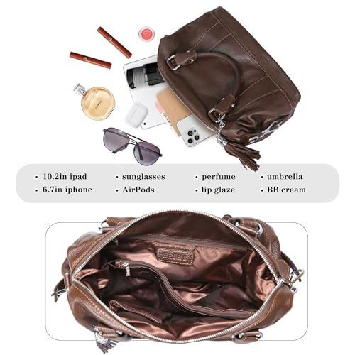 HESHE Women's Genuine Leather Crossbody Handbag F1819