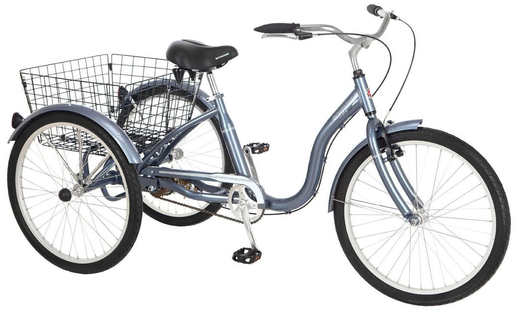 Schwinn Meridian Adult Tricycle, 24 wheels, rear storage basket, Slate