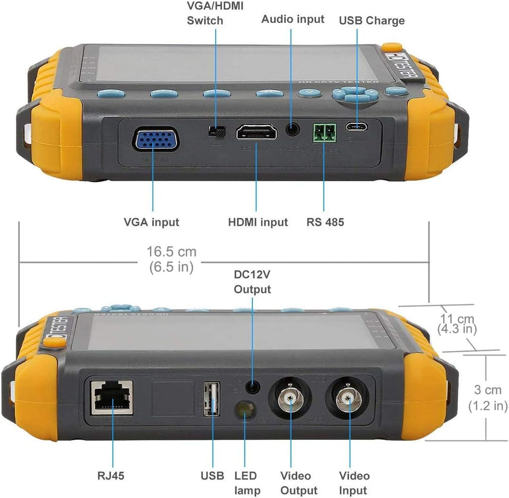 5 Inch 4 in 1 CCTV Monitor Tester with Coaxial and PTZ Cable Test W6282