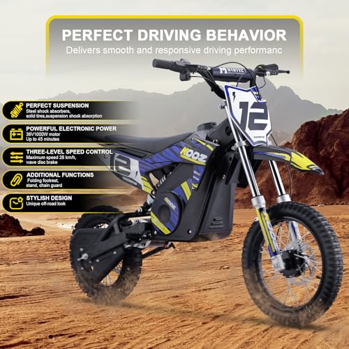 MotoTec 36v 1000w Electric Dirt Bike Blue K48878