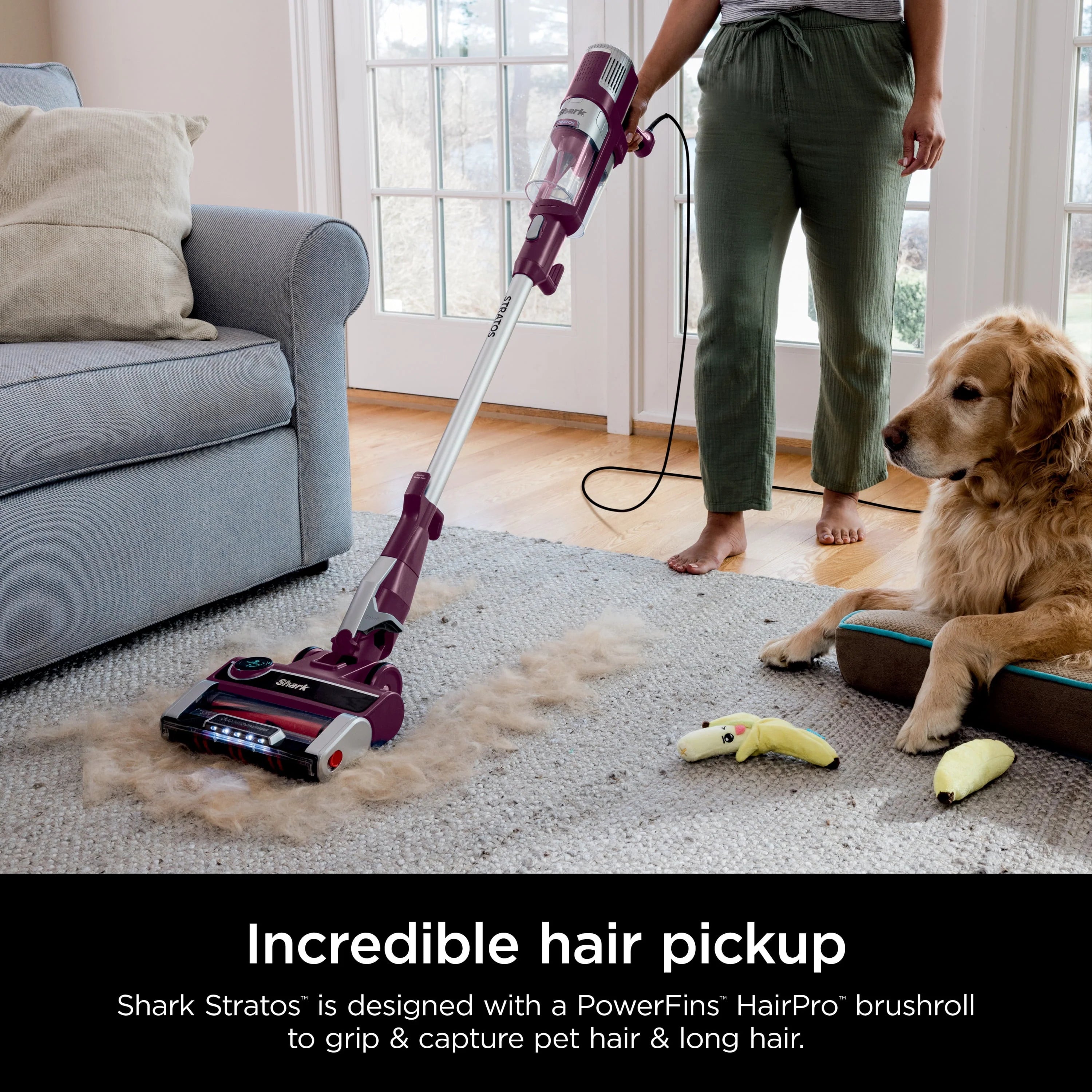 Shark Stratos UltraLight Corded Stick Vacuum with DuoClean PowerFins HairPro G8283