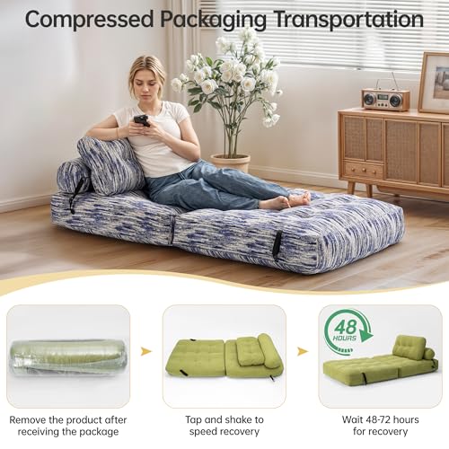Folding Sofa Bed Convertible Sleeper Chair with Pillow, Grey L546