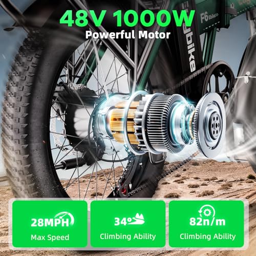 Folding Electric Bike 1000W 48V 20AH Removable Battery 20" Fat Tire for Adults C847123