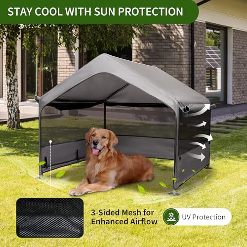 Summertrail Extra Large Dog House Outdoor Tent with Breathable Mesh Windows, Gray U95297