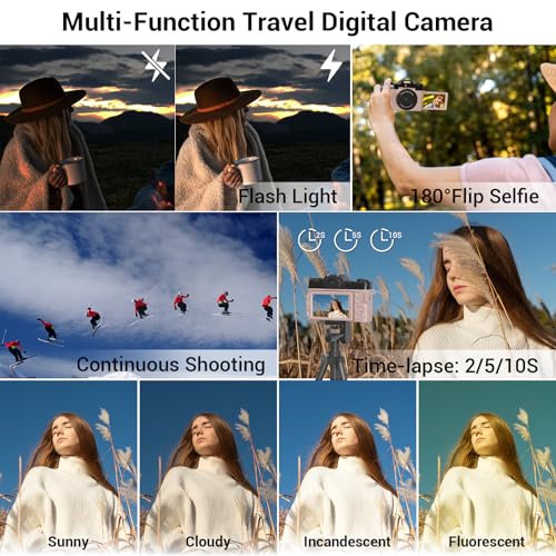 4K 56MP Digital Camera with WiFi and Flip Screen X96040