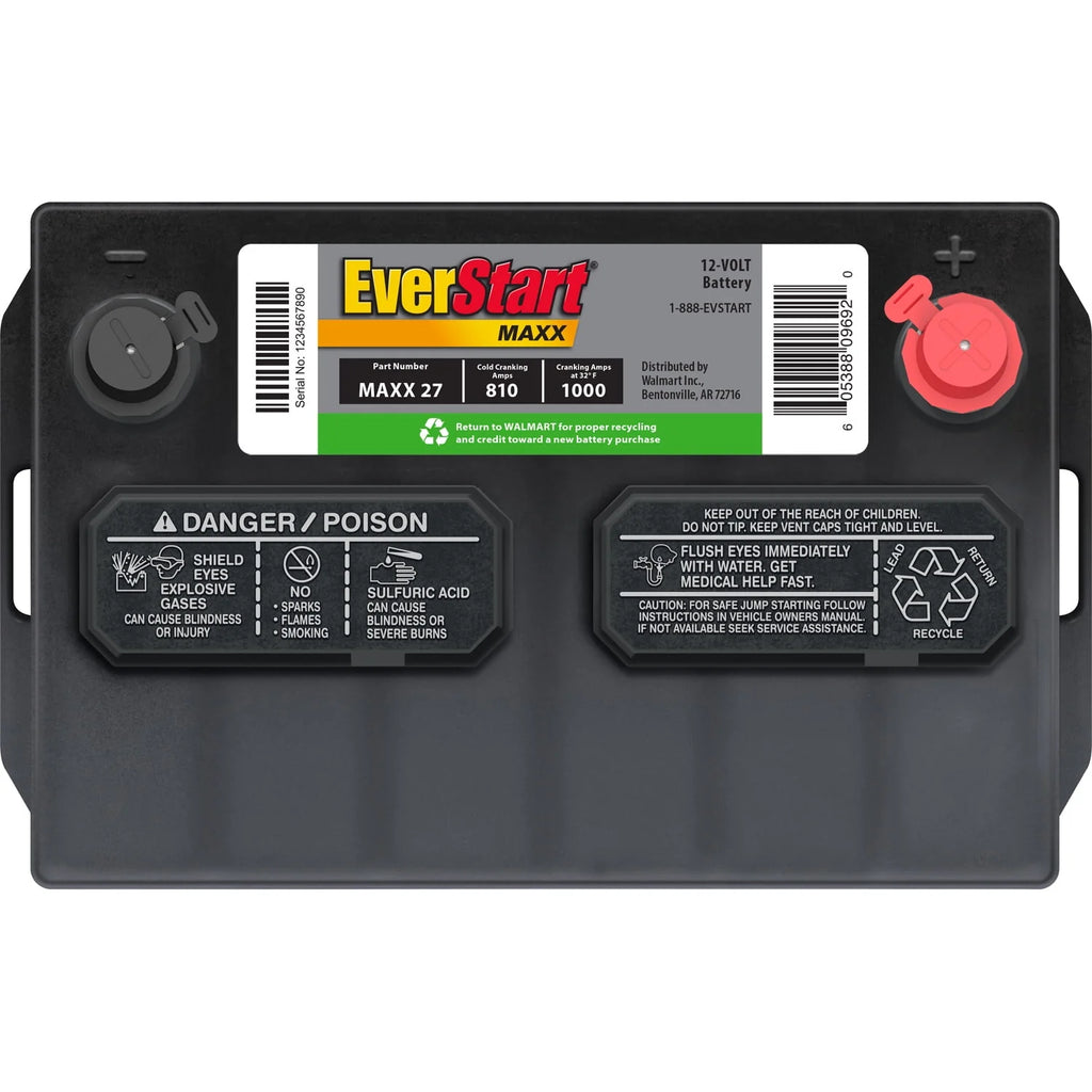 EverStart Maxx Lead Acid Automotive Battery Group Size 27 12V 830 CCA U3218