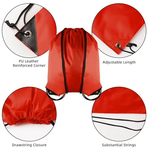 GoodtoU 40 Pack Drawstring Backpacks Waterproof Nylon Cinch Bags for School Gym N792