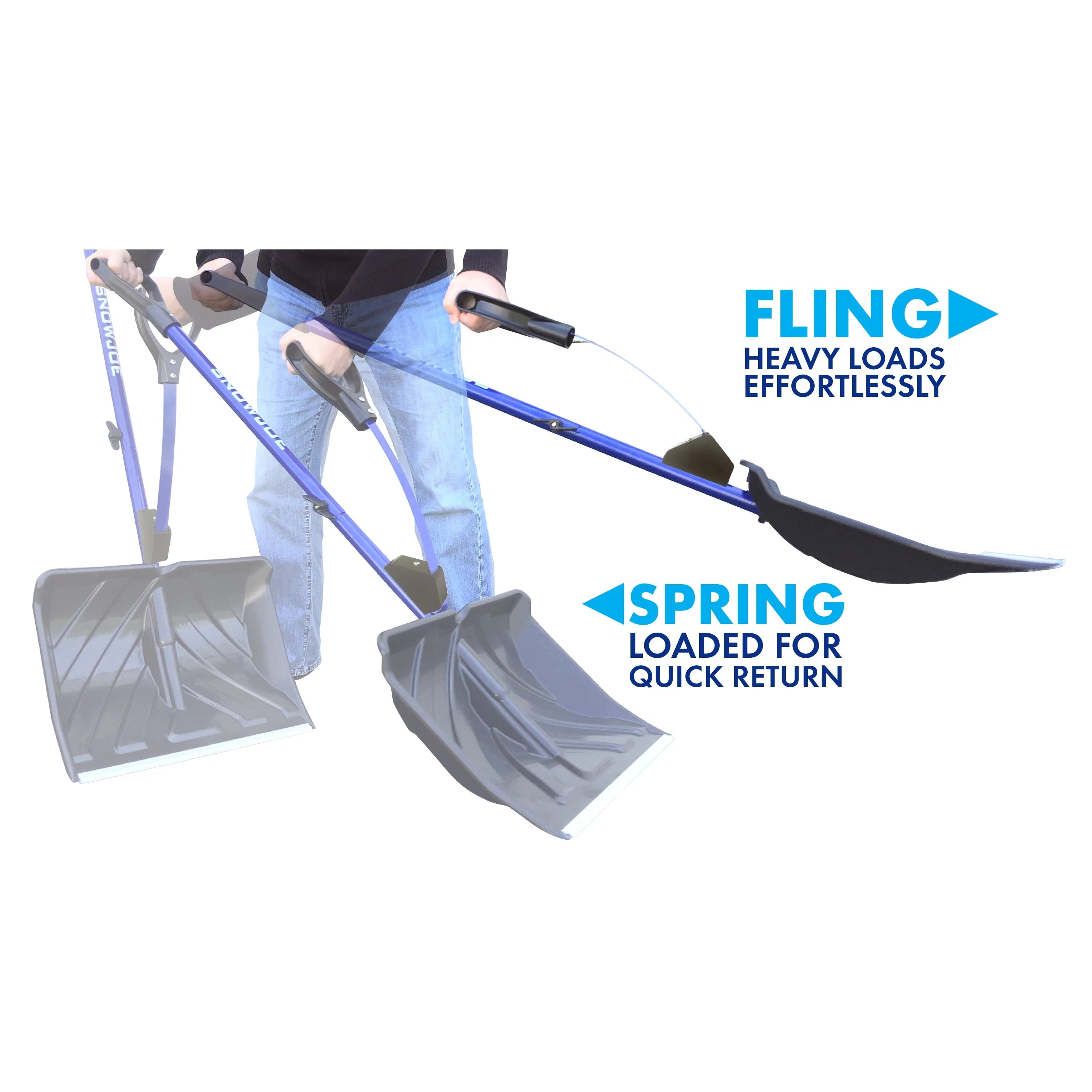 Snow Joe Shovelution Strain-Reducing Snow Shovel, 18-Inch Poly Blade L7115
